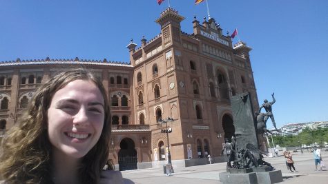 Senior Carolina Koricke poses in front of the Plaza de Toros Las Ventas in Madrid, Spain.