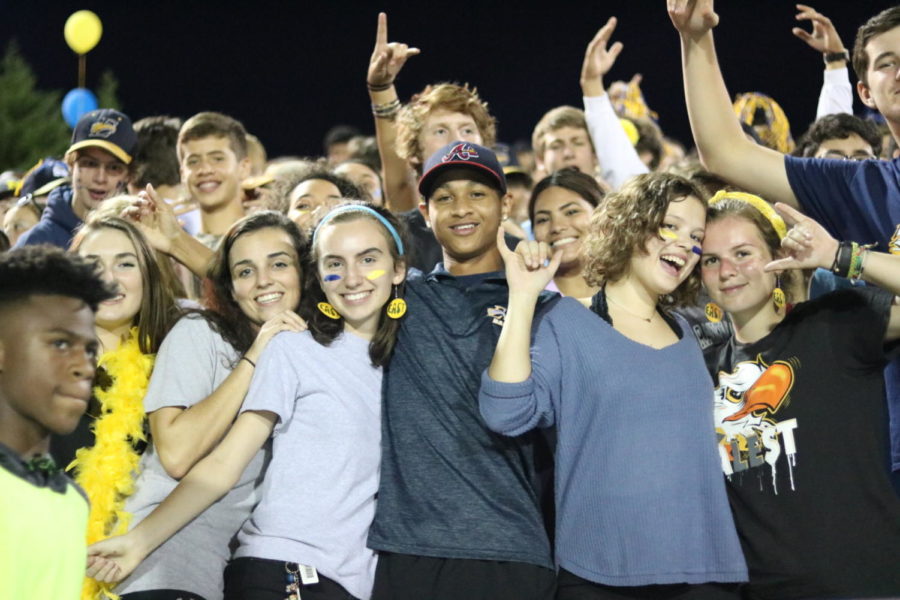 The student section during the homecoming game. 