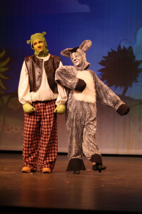 Shrek (Fialko) and Donkey (Carroll) sing