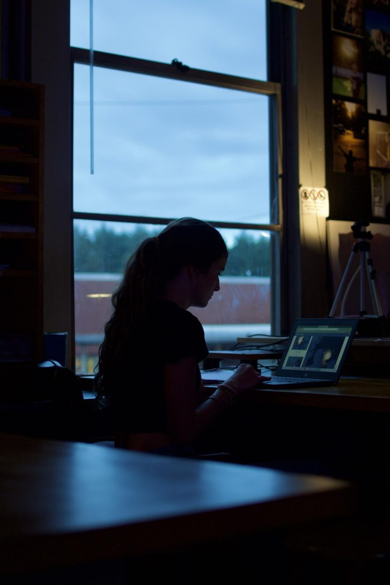 Madelyn Brown works on her portfolio for photojournalism. East Meck's photojournalism class introduces students to the basics of photography and encourages them to be creative. 